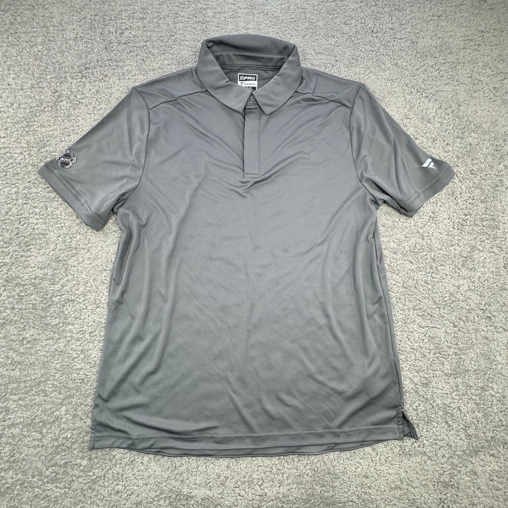 NHL Authentic Pro Fanatics Mens XL Gray Performance Polo Shirt 2Z71 Hockey NEW